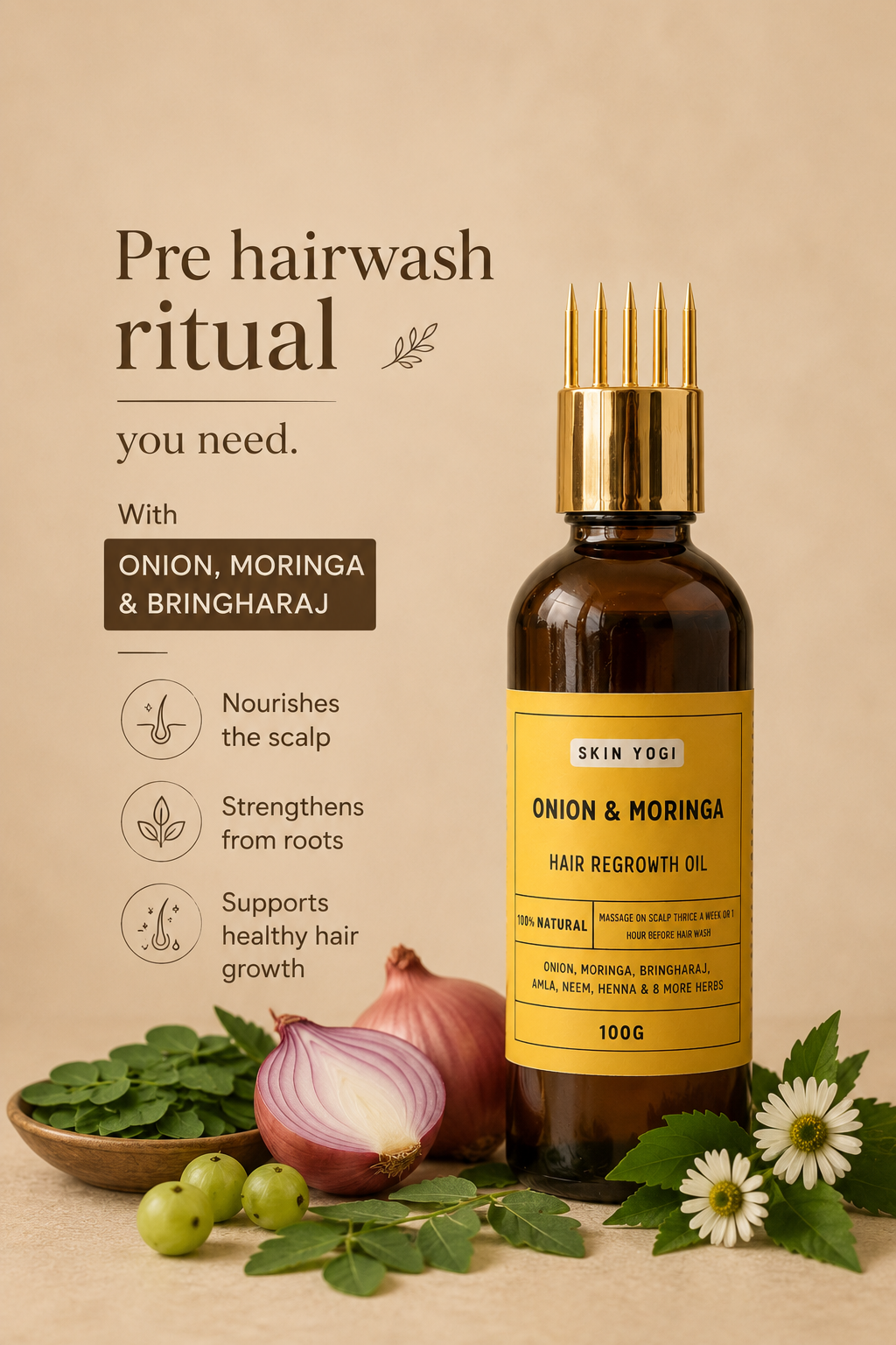 Onion Moringa Hair Regrowth Oil
