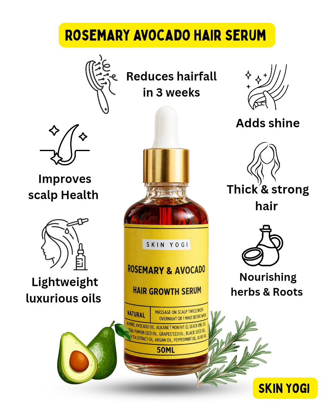 Rosemary Avocado Hair Growth Serum